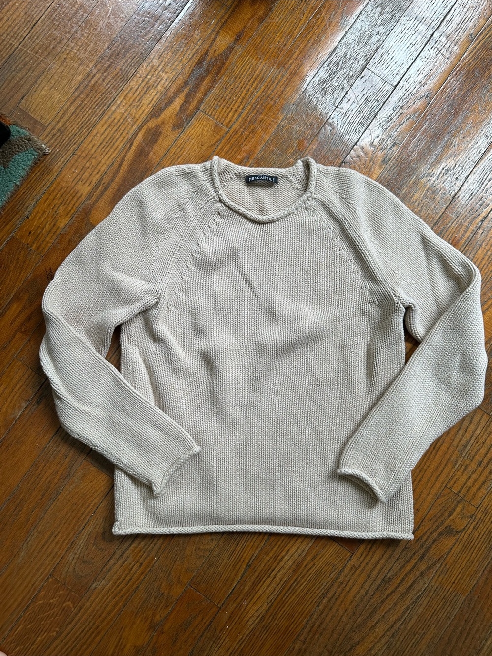 J.Crew Mercantile Roll Edge Cotton Raglan Knit Sweater